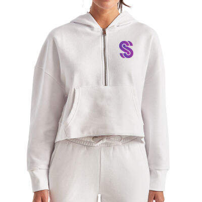 Womens Half Zip Hooded Sweatshirt Thumbnail